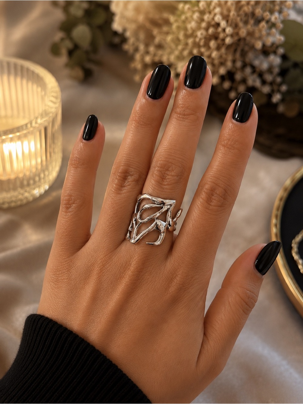 Silver Organic Sculptural Ring - Women's Jewelry size 7 brand new